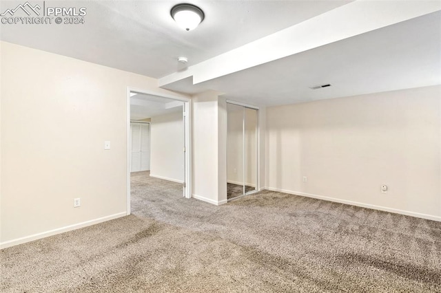 interior space featuring carpet floors