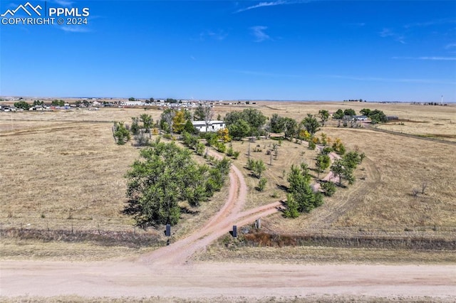 drone / aerial view featuring a rural view