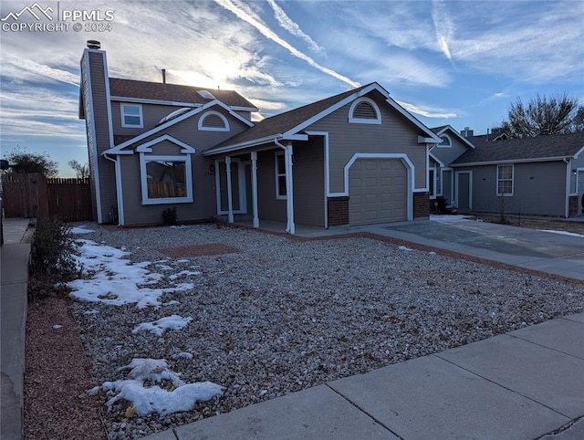 view of front facade with a garage