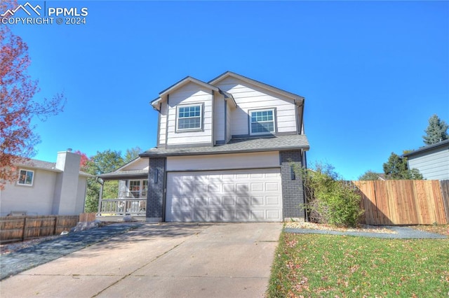 view of property featuring a garage