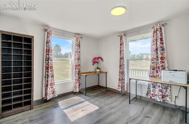 miscellaneous room with hardwood / wood-style flooring