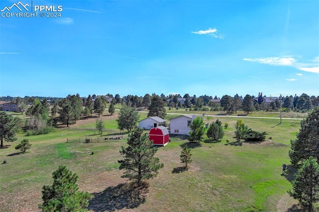 bird's eye view featuring a rural view