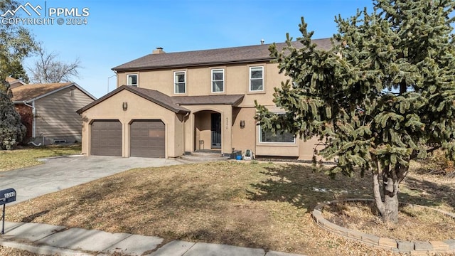 view of front of house featuring a garage