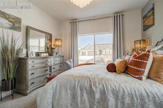 carpeted bedroom with multiple windows