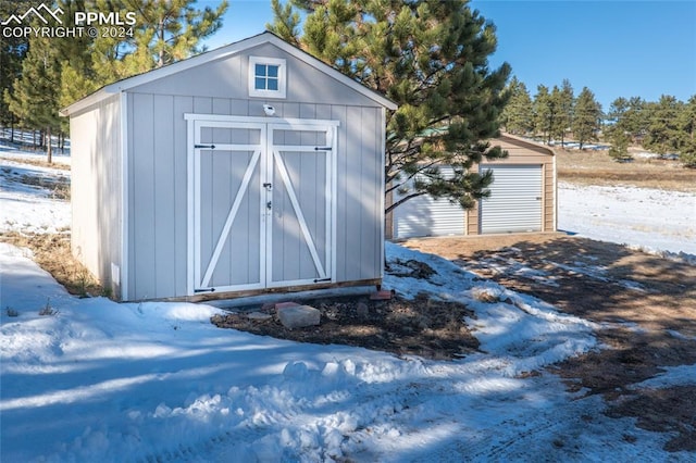 view of snow covered structure