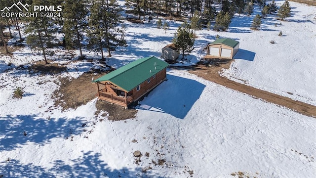 view of snowy aerial view