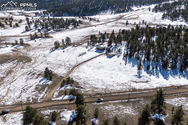 view of snowy aerial view