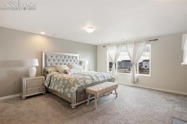 bedroom with carpet floors