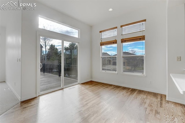 empty room featuring light hardwood / wood-style flooring