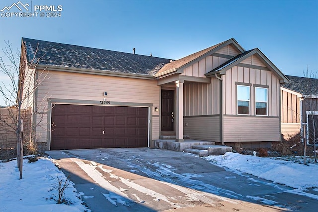 view of front of home with a garage