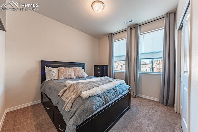 view of carpeted bedroom