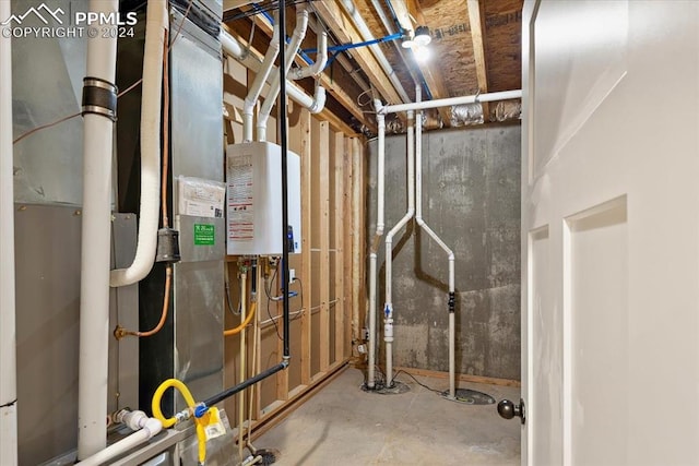 utility room with heating unit