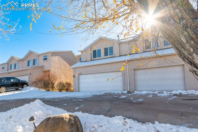 view of front of property featuring a garage