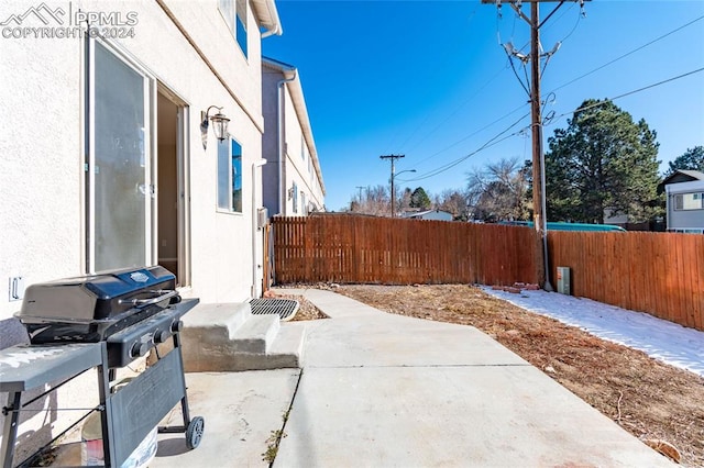 view of patio featuring area for grilling