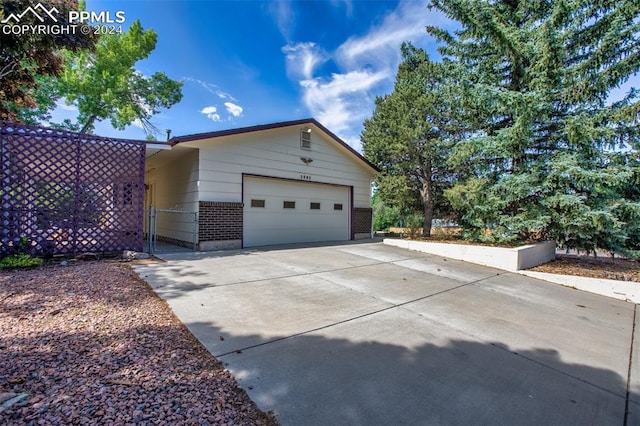 view of home's exterior featuring a garage