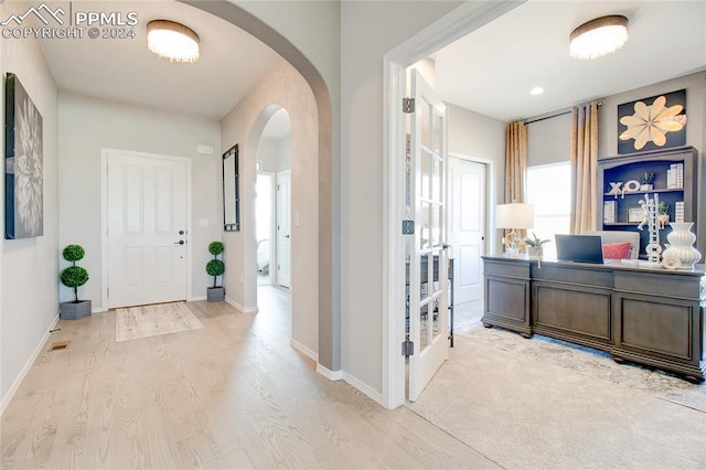 foyer featuring light hardwood / wood-style flooring