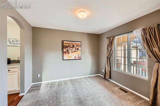 view of carpeted spare room