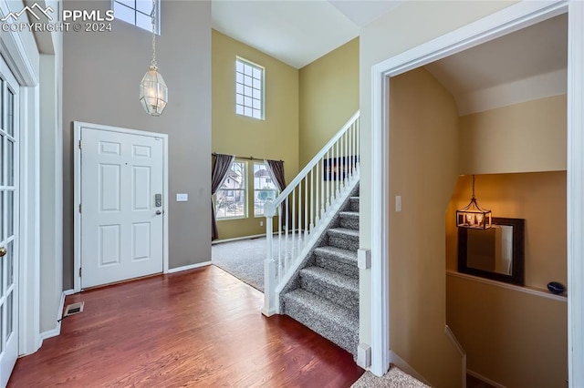 foyer featuring dark hardwood / wood-style flooring