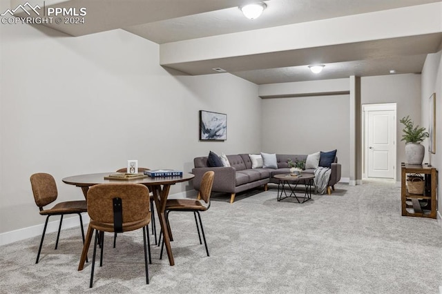 view of carpeted dining room