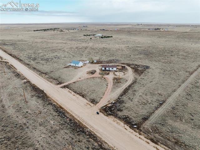 bird's eye view with a rural view