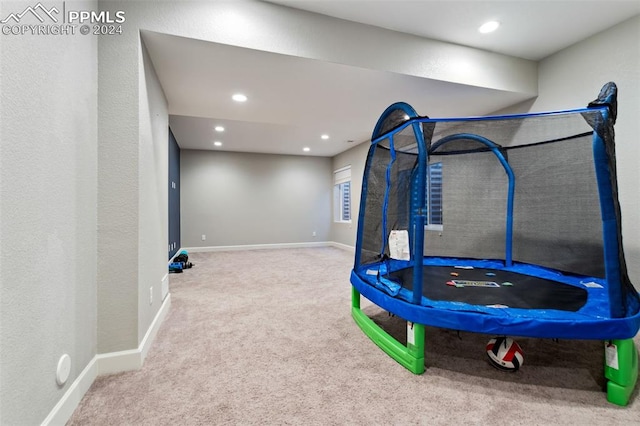 game room with carpet floors