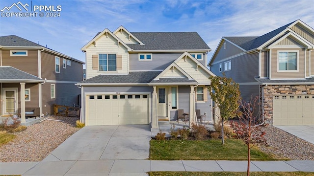 craftsman-style house with a garage