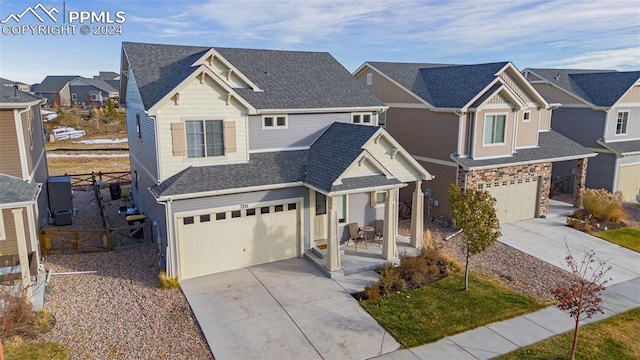 view of front of property featuring a garage