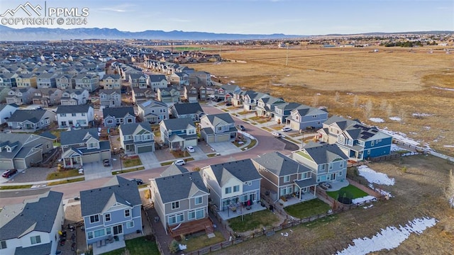 bird's eye view featuring a mountain view