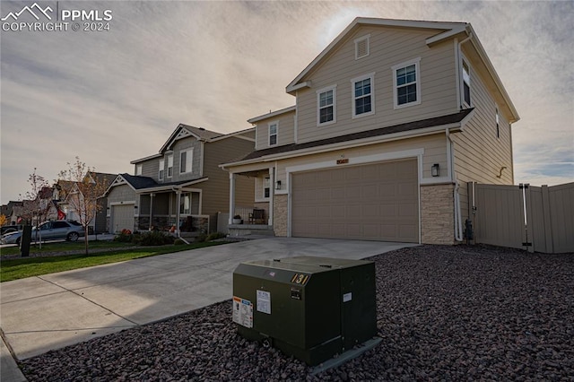 view of front of home with a garage