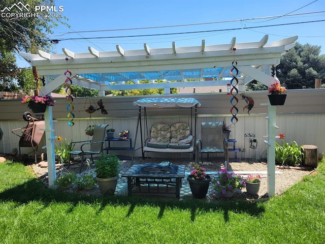 view of patio / terrace with a pergola