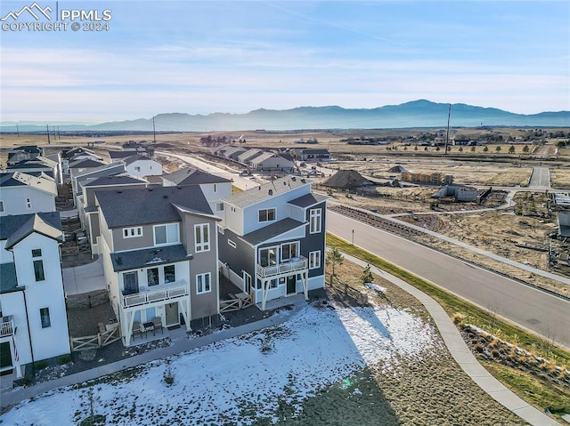 aerial view featuring a mountain view