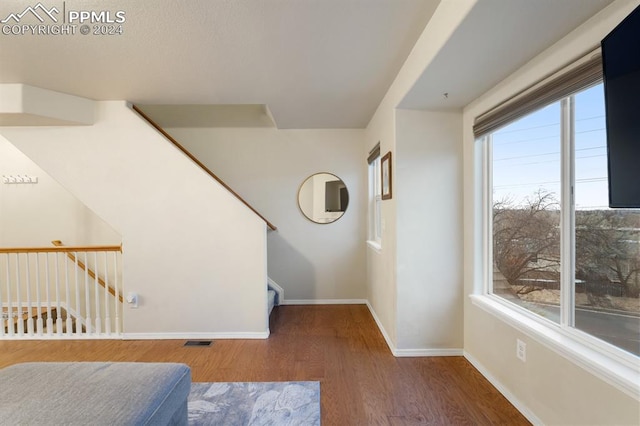 interior space featuring dark hardwood / wood-style flooring