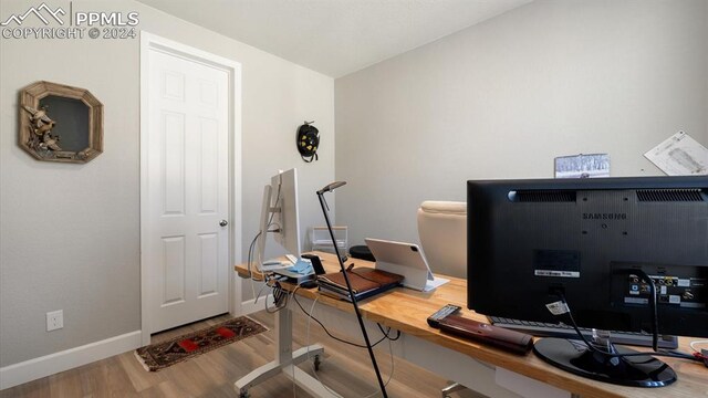 office area featuring wood-type flooring