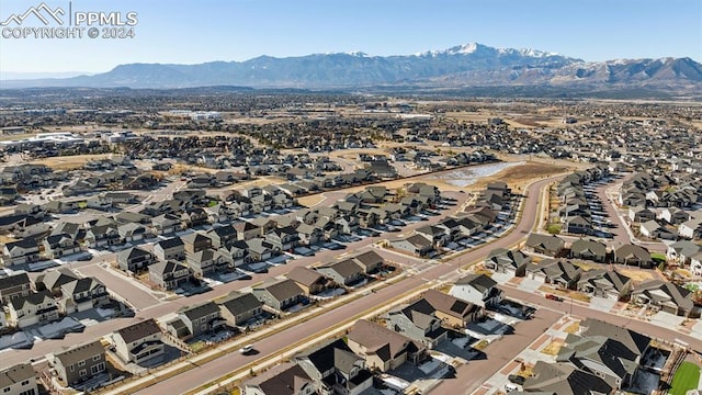 aerial view with a mountain view