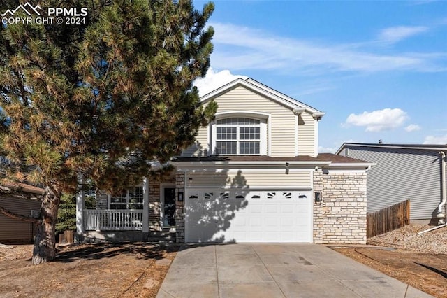 view of front of home featuring a garage