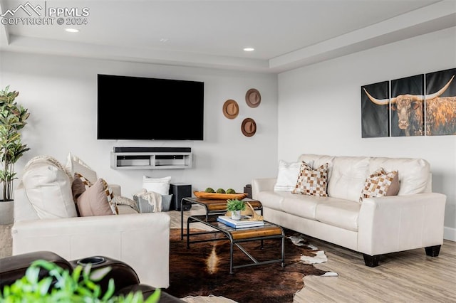 living room featuring hardwood / wood-style flooring