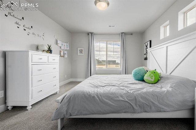 bedroom featuring carpet