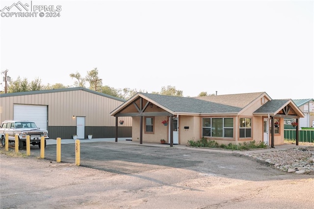 view of front of home with a garage