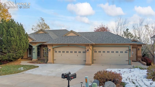 single story home featuring a garage