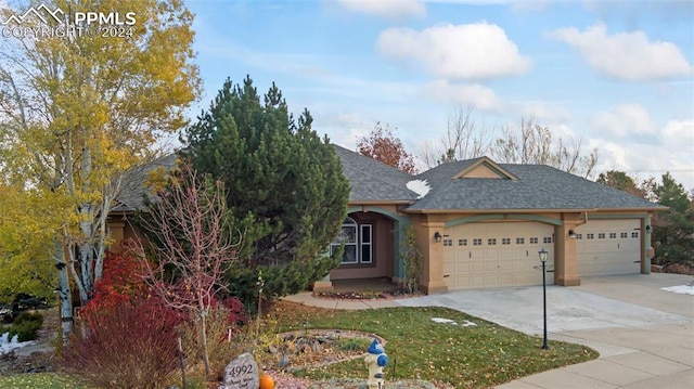 view of front facade featuring a garage