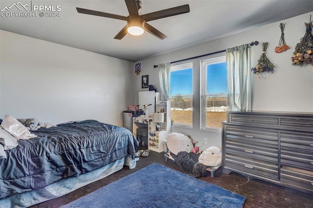 bedroom with ceiling fan