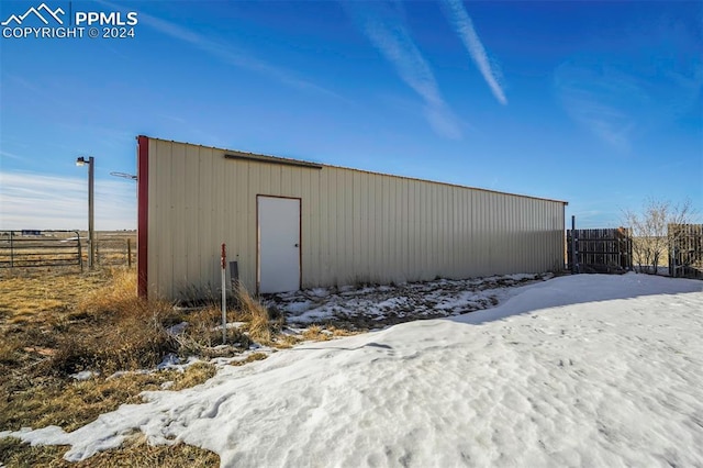 view of snow covered structure