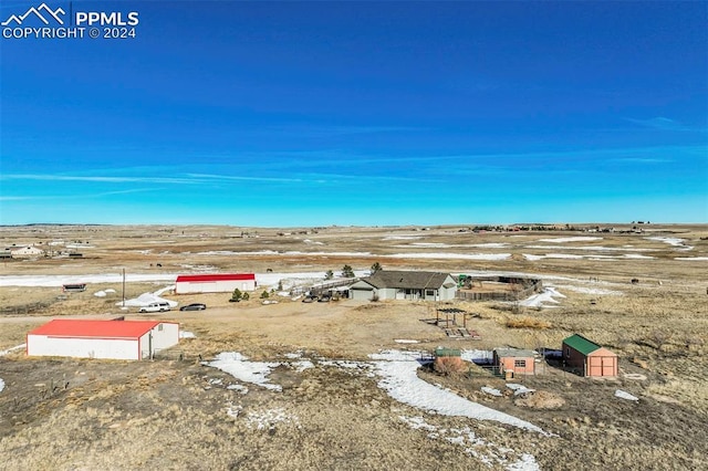 bird's eye view with a rural view