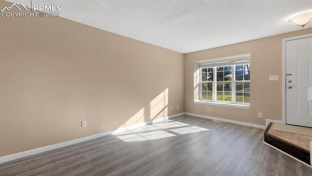 entrance foyer featuring hardwood / wood-style flooring and a textured ceiling