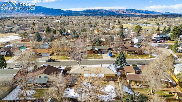 aerial view with a mountain view