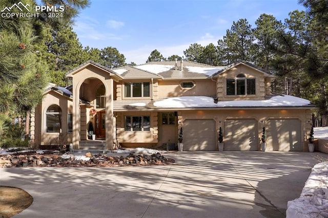 view of front facade with a garage