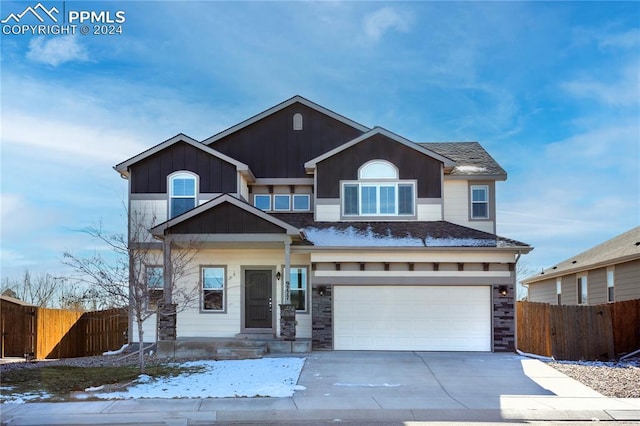 view of front of house featuring a garage