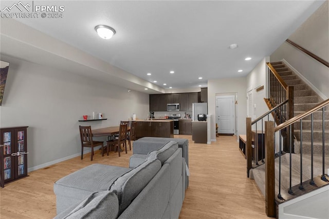 living room featuring light hardwood / wood-style floors