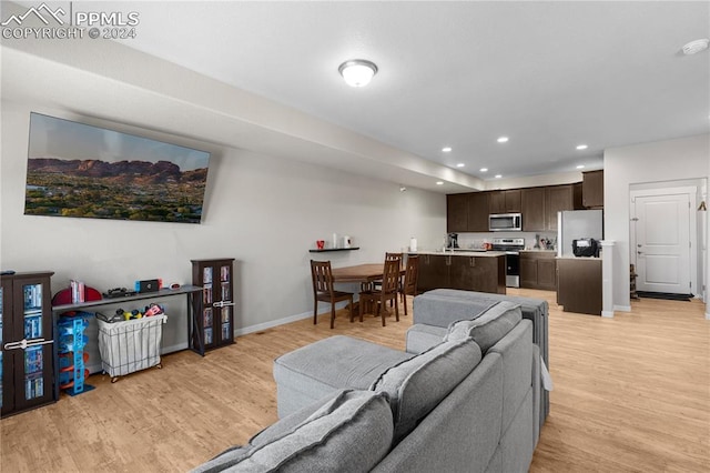 living room featuring light hardwood / wood-style flooring