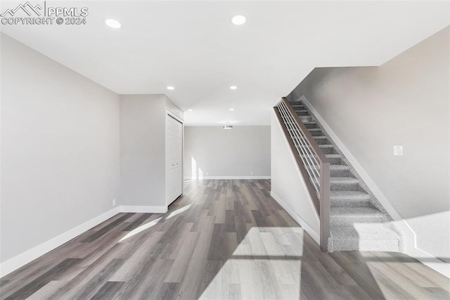 interior space with hardwood / wood-style flooring